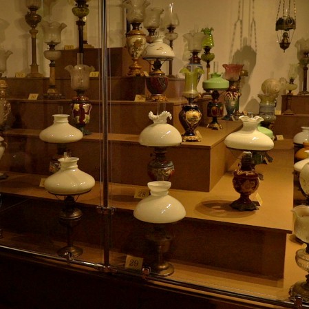 The collection of kerosene lamps in a former mine administration building.2