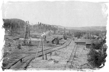 The crude oil mine in Bóbrka, 1911
