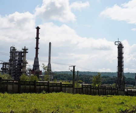 A crude oil refinery in Drohobych.