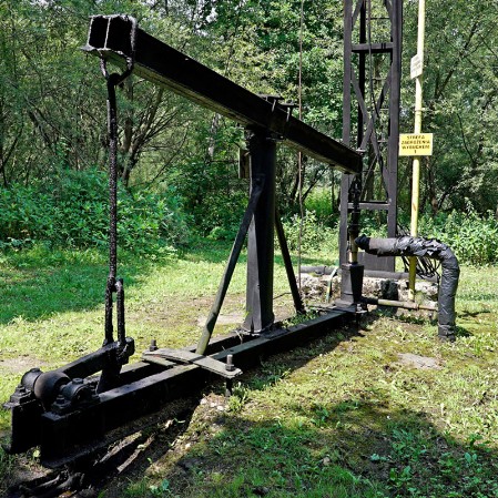 A pumpjack -the mine area in Krościenko Niżne.