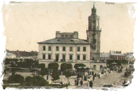 Market Square in Sambor, 1901.