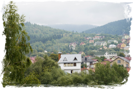 Skhidnytsia, panorama of the town.